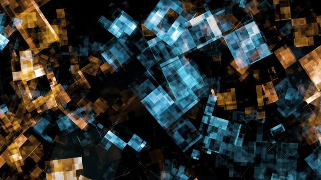 Video Background 2417: Abstract data forms flicker, shift and pulse (Loop).
