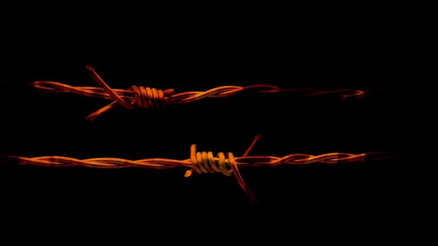 Barbed Wire In Flames Abstract