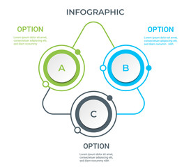 Business Infographic. Diagram with 3 steps, options, or processes. Infographics  template for presentation.
