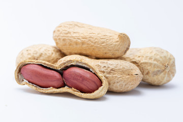 peanuts on white background