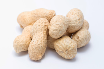 peanuts on white background