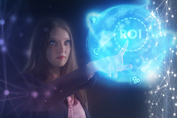 The concept of business, technology, the Internet and the network. A young entrepreneur working on...