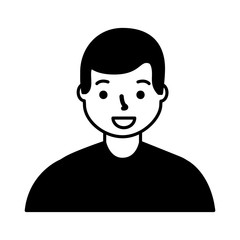 portrait man character on white background