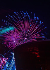 A very beautiful colorful New Year's salute