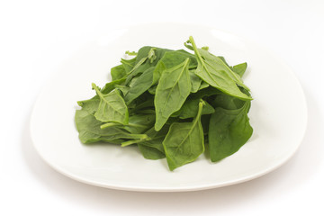 Brazilian Spinach in a plate. Spinacia oleracea