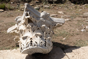 Ancient ruins in the Turkish city of Side.