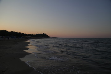 Fototapeta premium Sunset at the beach of Roseto degli Abruzzi