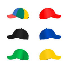 Colorful fashion baseball cap isolated on white background, illustration vector design.