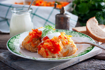 Meatballs with cabbage. Lazy cabbage rolls