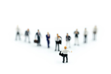 Miniature people : Buisnessman with friend,Buisness Team concept.