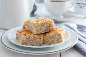Buckwheat Krupenik with cottage cheese, traditional Russian cuisine, horizontal