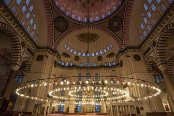 Fototapeta na wymiar Interior of a mosque in Istanbul