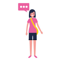 woman character with speech bubble