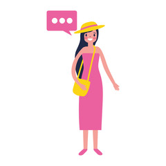 woman character with speech bubble