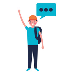 man character and speech bubble