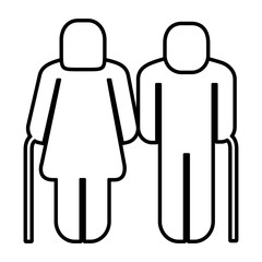 old grandparents figure silhouette