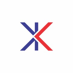 letters kk geometric arrows logo 