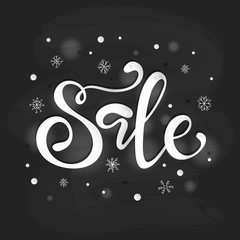 Winter sale banner, lettering design.  vector illustration.