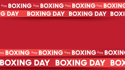 Boxing day vector illustration.Typography combined in a shape of ribbon and text with paper art and craft style