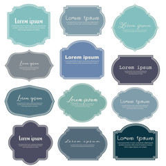 Set of dividers vintage frames, Vintage labels. Vector illustration