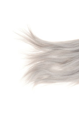 closeup grey weft of hair