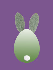 Hase mit grünen blätter.