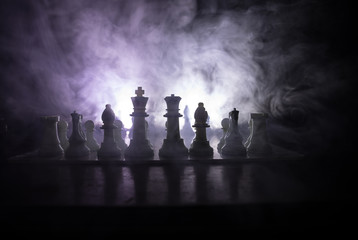 Chess board game concept of business ideas and competition or strategy ideas concept. Chess figures...