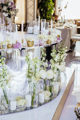 Floral decor tables at the wedding