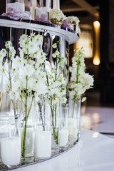Floral decor tables at the wedding