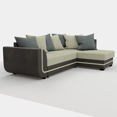 3D rendering. Modern sofa of simple shape