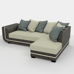 3D rendering. Modern sofa of simple shape