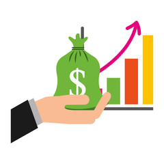 money with statistics bars