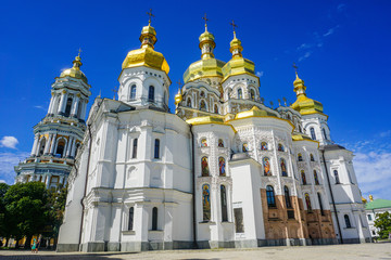 Fototapeta na wymiar Kiev Great Lavra Uspenskiy Sobor Cathedral Back View