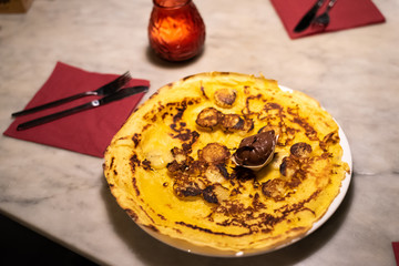 Traditional Dutch pancake in Netherland