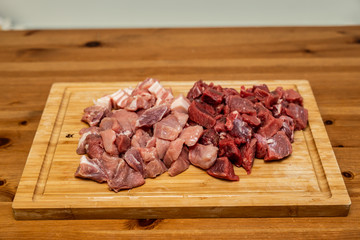 Beef and pork for ragout