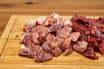 Beef and pork for ragout