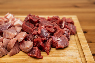 Beef and pork for ragout