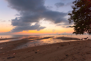 Beautiful sunset in the sea. Samui Island, Suratthani, Thailand.