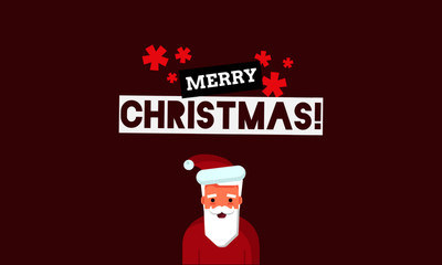 Merry Christmas with Santa Claus Vector Illustration