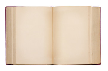 Blank open book isolated on white
