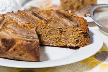 sweet carrot cake with banana