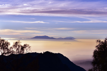 Scenery of Mt Bromo Cemoro Lawang Village, Java, Indonesia