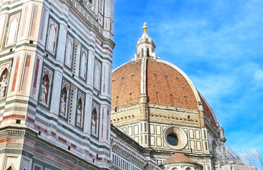 the dome of the Florence Cathedral - part of Santa Maria del Fiore church Tuscany Italy