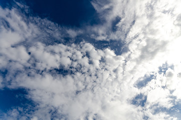 Obraz premium Clouds in the sky are blue as the background.