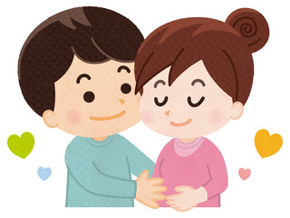 Obraz premium 妊娠を喜ぶ夫婦