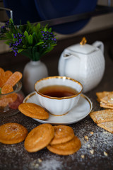 still life with tea and biscuits