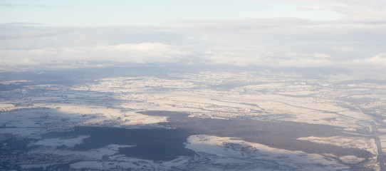 Landscape in the Winter Covered in Snow