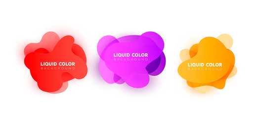 Set of wave liquid  gradient splashes. Vector design for covers, greeting card, poster or flyers.