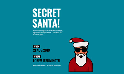 Secret Santa Invitation Template With Agenda Venue and Date Details