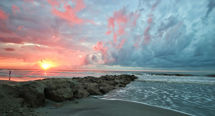 sunrise over the sea Folly Beach South Carolina 